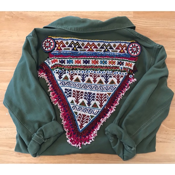 ❌SOLD❌Free People / Gypsy River Beaded Army Jacket - Picture 4 of 8